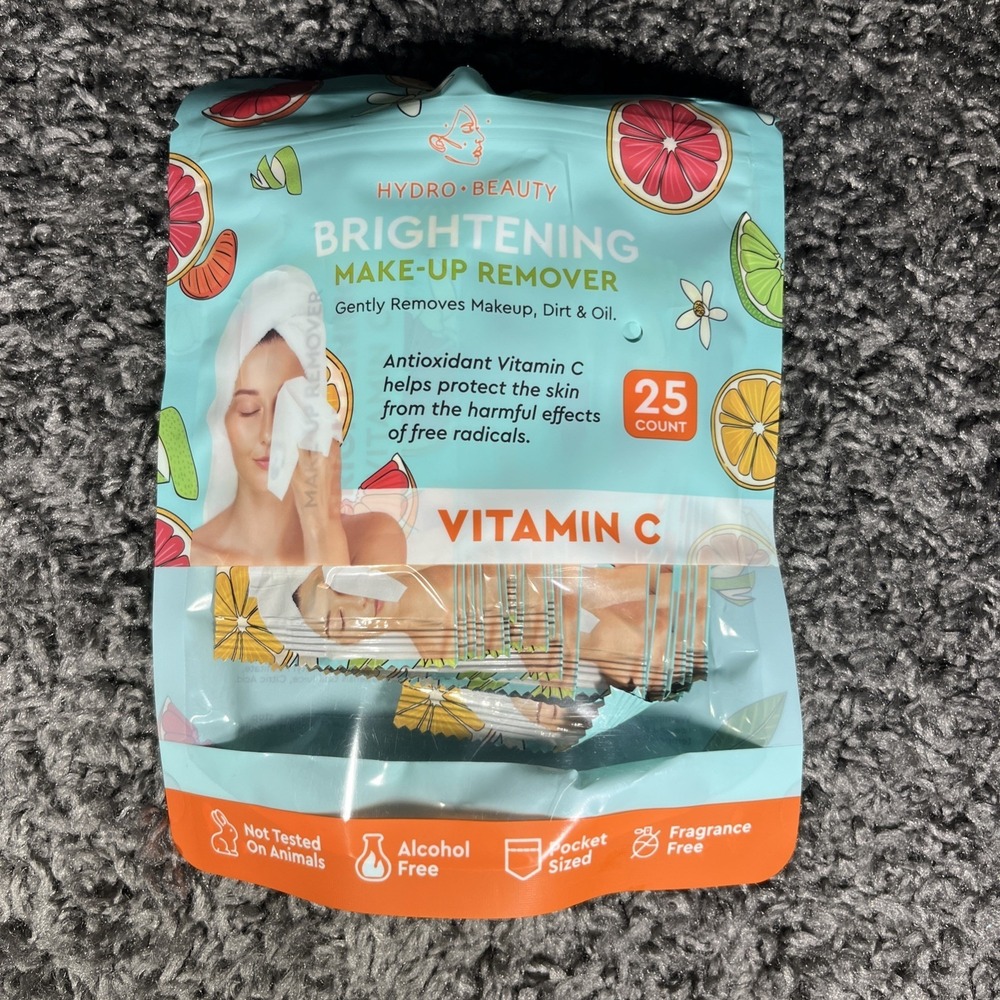 Hydro‎ Beauty BRIGHTENING MAKE-UP REMOVER Pre-Moistened Wipes 25 Wipes In Bag
